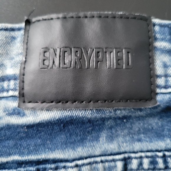 Encrypted NYC Men’s Sz 36 Distressed Denim Jean Shorts, Detailed Buttons, EUC - Picture 4 of 11